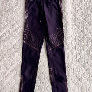 Nike Purple and Light Gray Dri-FIT Leggings